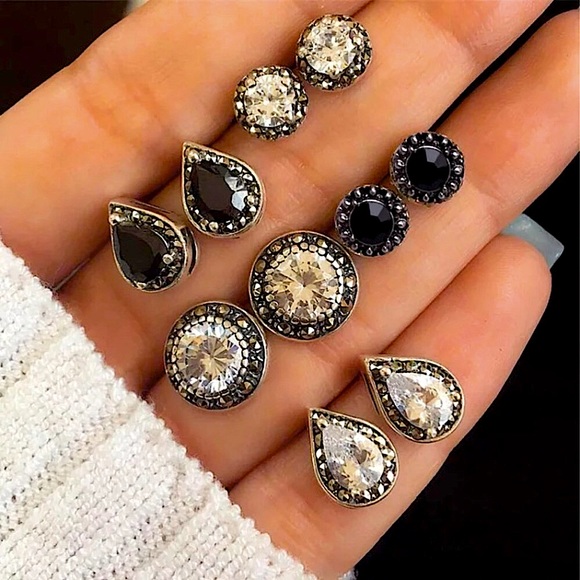 Jewelry - ⚜️[𝟯/$𝟮𝟴]⚜️5 Pairs Silver Boho Earrings Set NEW